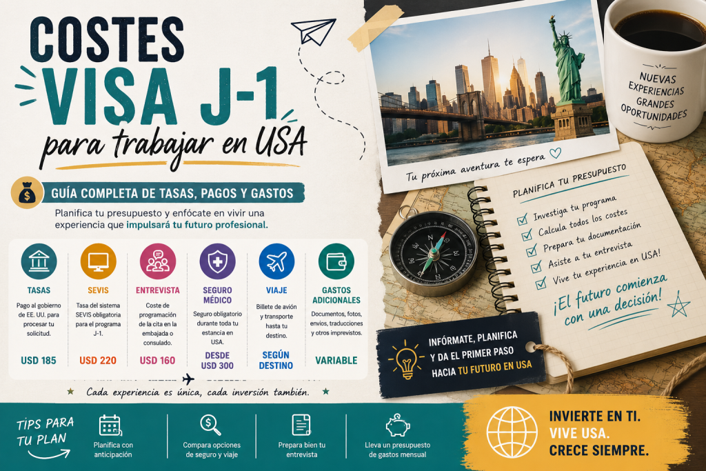 Costes Visa J-1 para Trabajar en USA