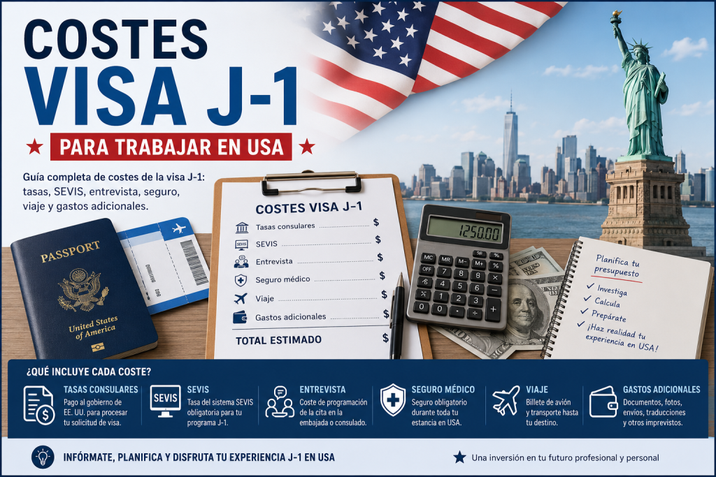Costes Visa J-1 para Trabajar en USA