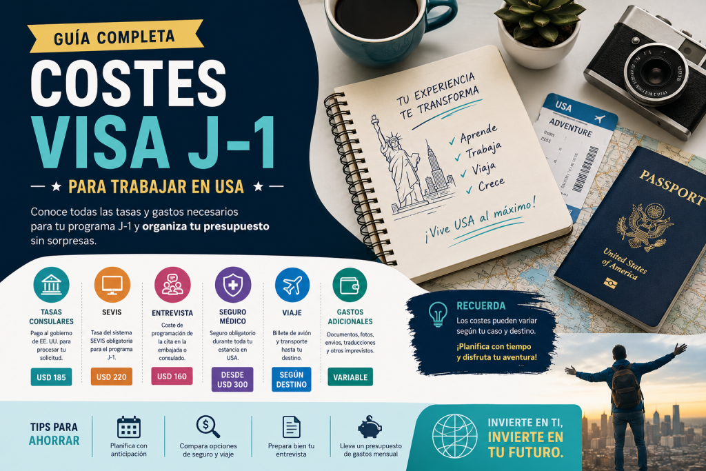 Costes Visa J-1 para Trabajar en USA